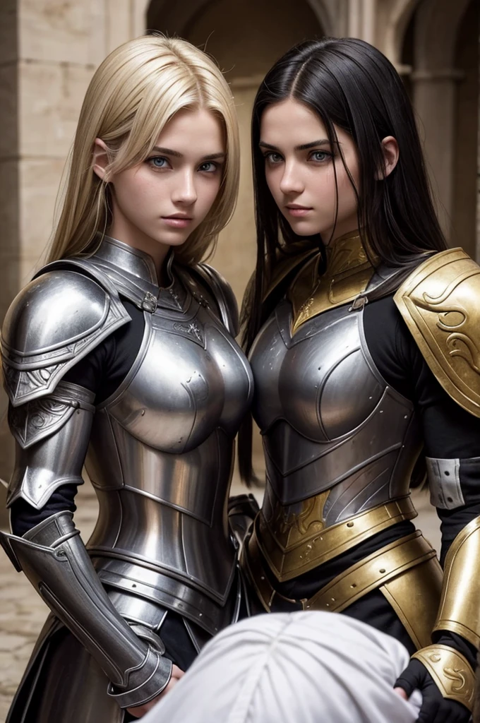 two sisters womans break: catholics, blonde, perfect face, detailed face, warriors roman, 20 years old, 2.0, using sexy armor , soft lesbians break: catholics, black hair perfect face, detailed face, warriors roman, 19 years old, 1.9, using sexy armor , soft lesbians, full body