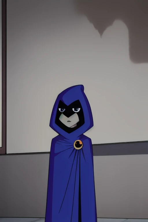 score_9, score_8_up, score_7_up, volumetric lighting,
white raven, 1girl, solo, short hair, purple hair, hood, cape, colored skin, cloak, grey skin, forehead jewel
