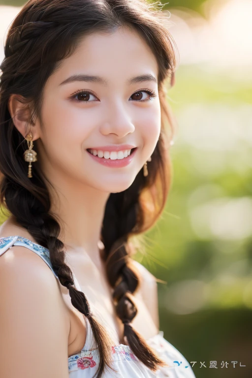 (8k、RAW Photos、highest quality、masterpiece:1.2)、(Realistic、Realistic:1.37)、Super detailed、超A high resolution、1 girl、View your viewers、Beautifully detailed face、Laughter、narrow、(Slim waist) :1.3)、Beautiful and detailed skin、Skin Texture、Floating Hair、Professional Lighting、Human whole body、Shortcuts、Braided Hairstyles、Bob Hair、E Cup、smile、20-year-old、Red ribbon、Baby Face、子供っぽいsmile、Sappin''、Moisturizing lips、Pale pink lips、Braided Hairstyles、Lace green underwear、Micro size underwear、Umbilical cord prolapse、D cup breasts、Cleavage