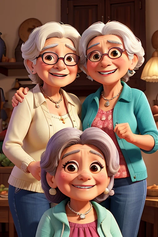 abuelitas tiernas sonrieendo