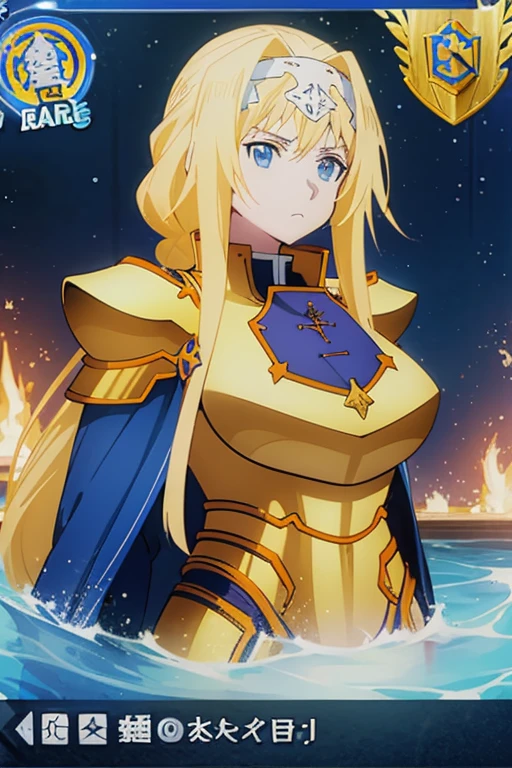 anime girl with long blonde hair and blue eyes in a pool, girl from the Knights of the Zodiac, portrait girl from the Knights of the Zodiac, blonde anime girl with long hair, cushart krenz female key art, biomechanical Oppai, anime goddess, thick, do azur lane video game, best 4k konachan anime wallpaper, artoria pendragon, cape, giant breasts, big tits, big body, slut, huge breasts, busty 