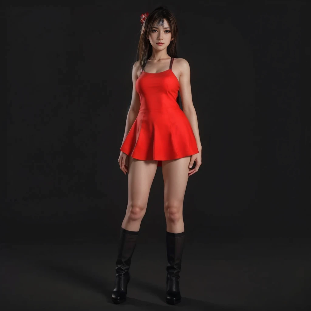 Kasumi, brown eyes, (best quality, ultra-detailed), (realistic:1.37), beautiful and detailed face, ultra-realistic texture, delicate face, delicate body, red lipstick, bright colors. High definition, 8K.