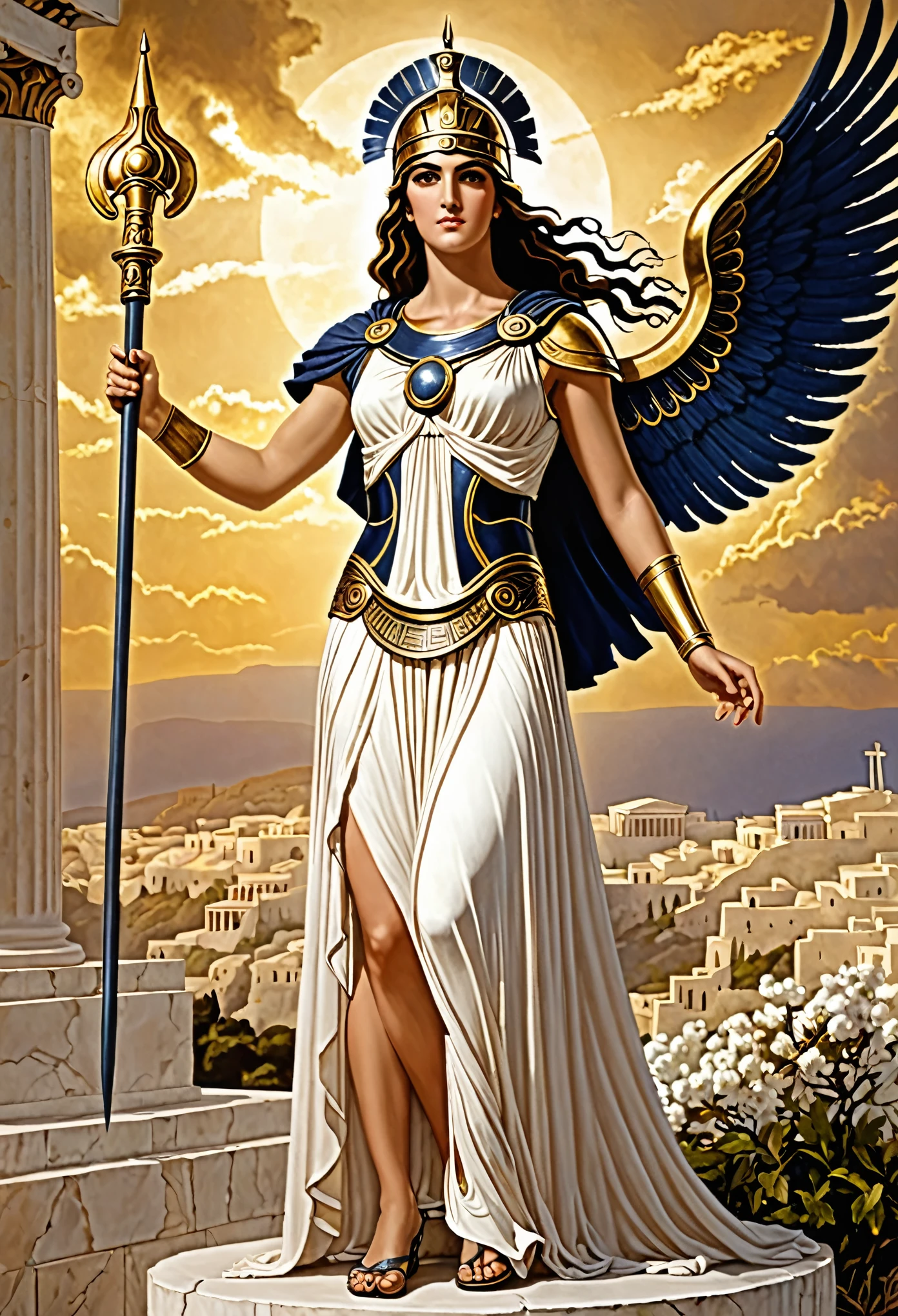 The Greek Goddess Athena, goddess of wisdow and war.