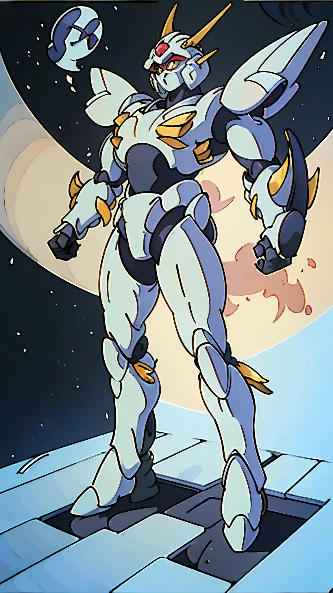 Humanoid Mecha, fully enclosed shoulder guards, matching arm and leg guards, full body, full armor, the design balances heavy with agility, (the color scheme is primarily white with red and blue accents, the concept Inspired by Super robot, organic biotech armor, standing, floating high above the futuristic sci-fi city), exquisite and mature art style, (aura effect, energy, glowing eyes, the armor glows), ((SRS)), metallic, dynamic, dramatic, high definition, best quality, highres, ultra-detailed, ultra-fine painting, extremely delicate, professional, perfect body proportions, anatomically correct, symmetrical face, extremely detailed eyes and face, high quality eyes, creativity, RAW photo, UHD, 32k, Natural light, cinematic lighting, masterpiece-anatomy-perfect, masterpiece:1.5