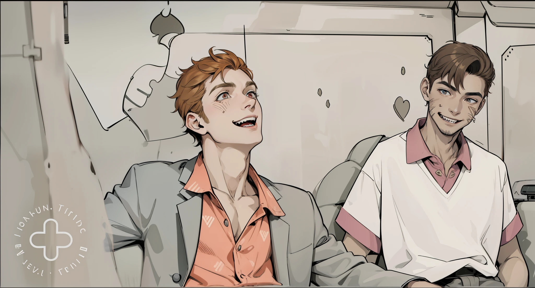 There is a man who is laughing evilly. He is evil. He is a 50-year-old evil villain and a cute 17-year-old young man with honey-colored eyes.
