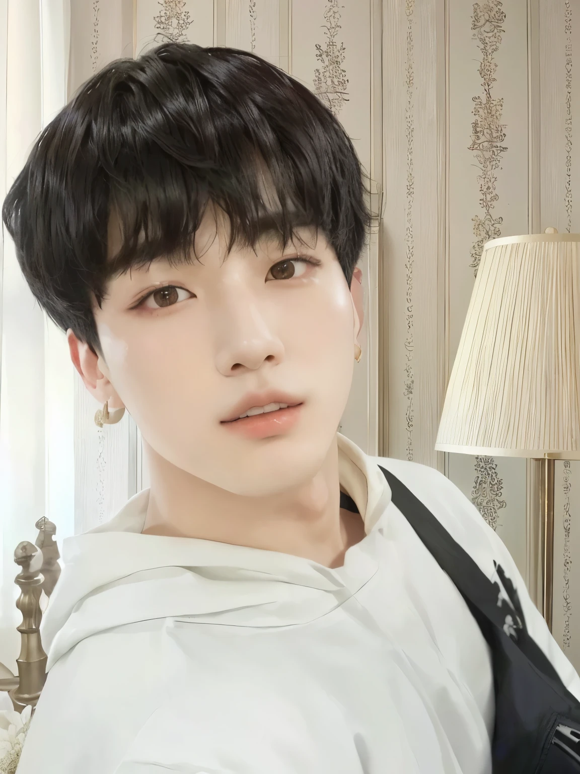 there is a man that is posing for a picture in a room, jungkook, black haired yoongi, jimin, inspired by Kun Can, park jimin, hyung tae, portrait of kpop idol, yanjun chengt, 8k!, taejune kim, inspired by Bian Shoumin, [ realistic photo ]!!, 4k!, [ digital art ]!!, 8k!!