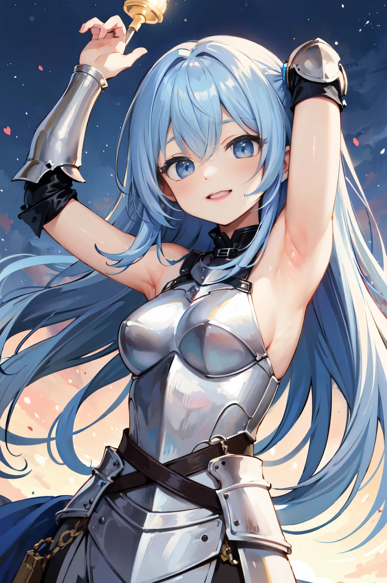 Armpit、female knight、smile