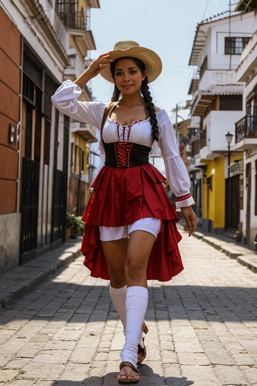 Bicentennial themed urban dance costume of Peru (selva, costa y sierra) con material reciclado.