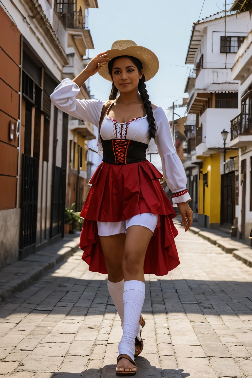 Bicentennial themed urban dance costume of Peru (selva, costa y sierra) con material reciclado.