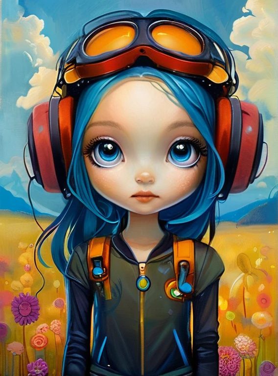 masterpiece,best quality,illustration,style of   Jeremiah Ketner, tech genius teenage girl