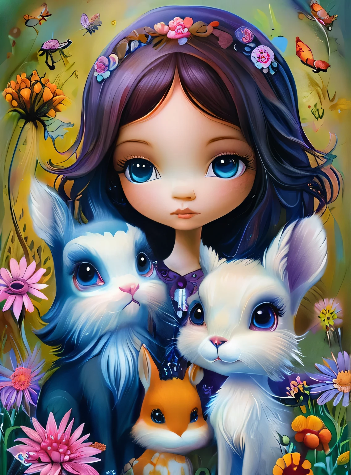 masterpiece,best quality,illustration,style of Jeremiah Ketner, animals