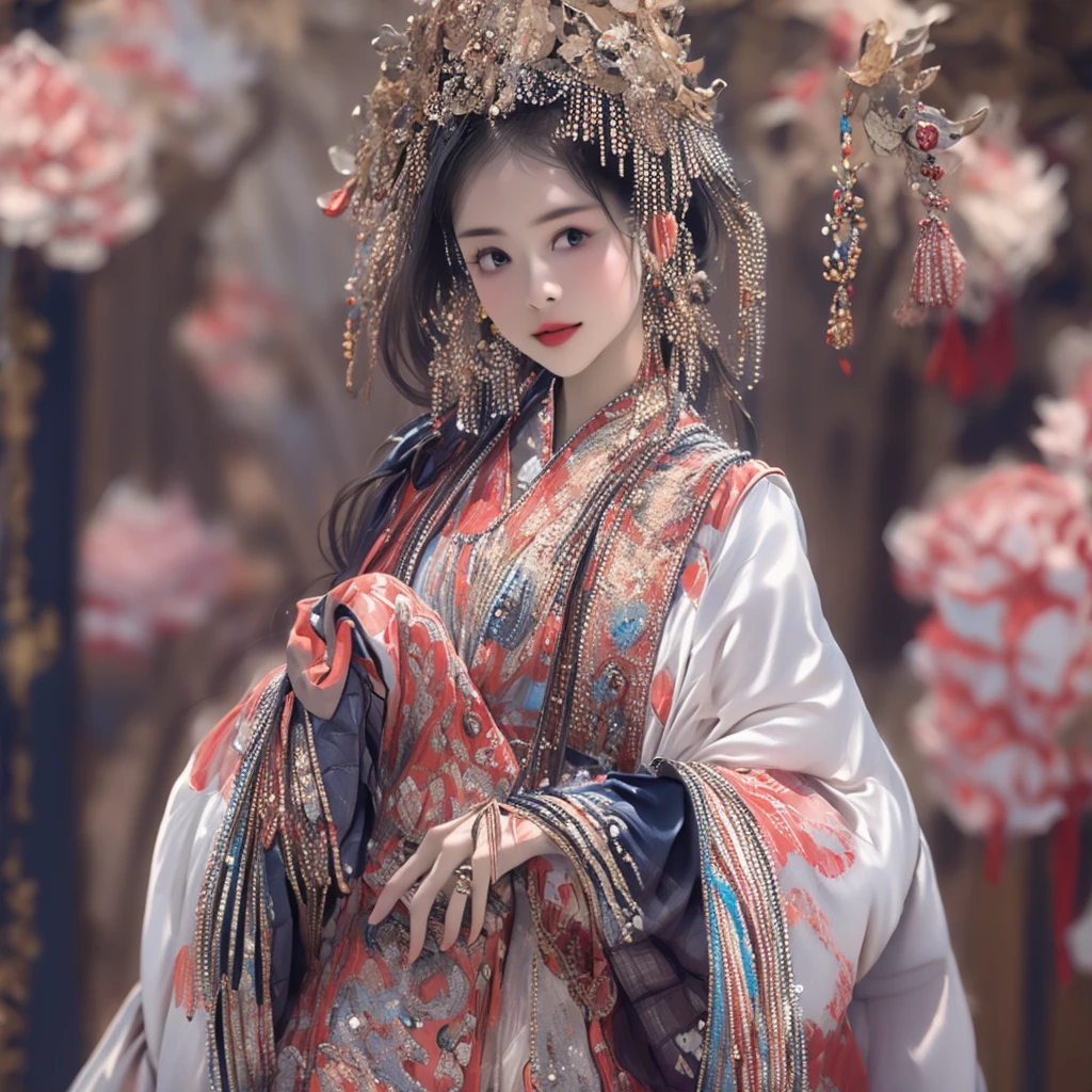 ((highest quality)), ((masterpiece)), (detailed), （Perfect Face）、The woman is Satomi Ishihara、The woman is dressed in luxurious clothes and has luxurious accessories.