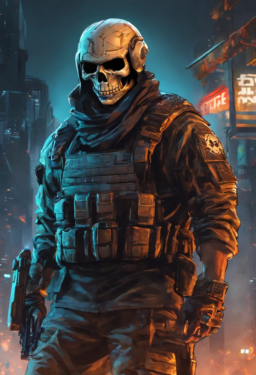 Create a highly detailed 8K (((closeup of a person wearing a skull mask and a helmet))). The image should be in a dark digital art style, capturing a detailed profile photo of the character with a hooded skull design. The profile photo should be 1024px, focusing on the person’s head and upper shoulders. The character should resemble a skeleton, exuding a menacing and unreal atmosphere reminiscent of Unreal Engine 5 graphics. The spec-ops headgear with the mask should emphasize a combat-ready, tactical appearance. Ensure the render is clean and realistic, showcasing intricate textures and details typical of realistic soldiers.
Style and Details: Highly detailed 8K resolution; Dark digital art style; Closeup of a person with a skull mask and helmet; Hooded skull design; Menacing, unreal atmosphere (Unreal Engine 5 style); 1024px profile photo; Skeleton-like appearance; Spec-ops headgear with mask; Combat-ready, tactical look; Clean digital render; Realistic textures and details