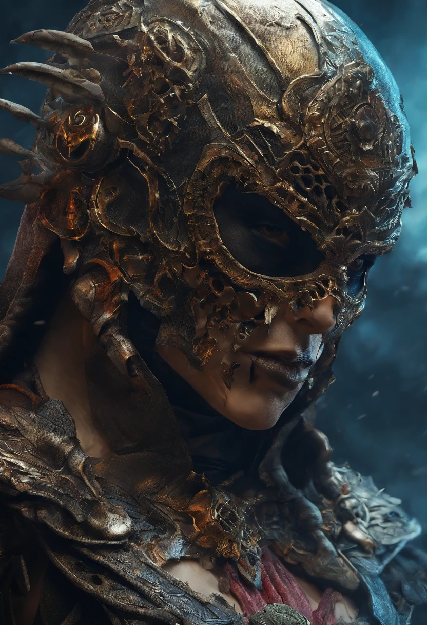 (((closeup of a person wearing a skull mask and a helmet:1.2)), 1 person, detailed hooded skull design, menacing unreal atmosphere, 1024px profile shot focused on head and shoulders, skeleton-like appearance, spec-ops headgear with mask, combat-ready tactical look, hyper-realistic digital art, 8k resolution, dark digital art style, ultra detailed, cinematic lighting, physically-based rendering, extreme detail description, vivid colors, professional)