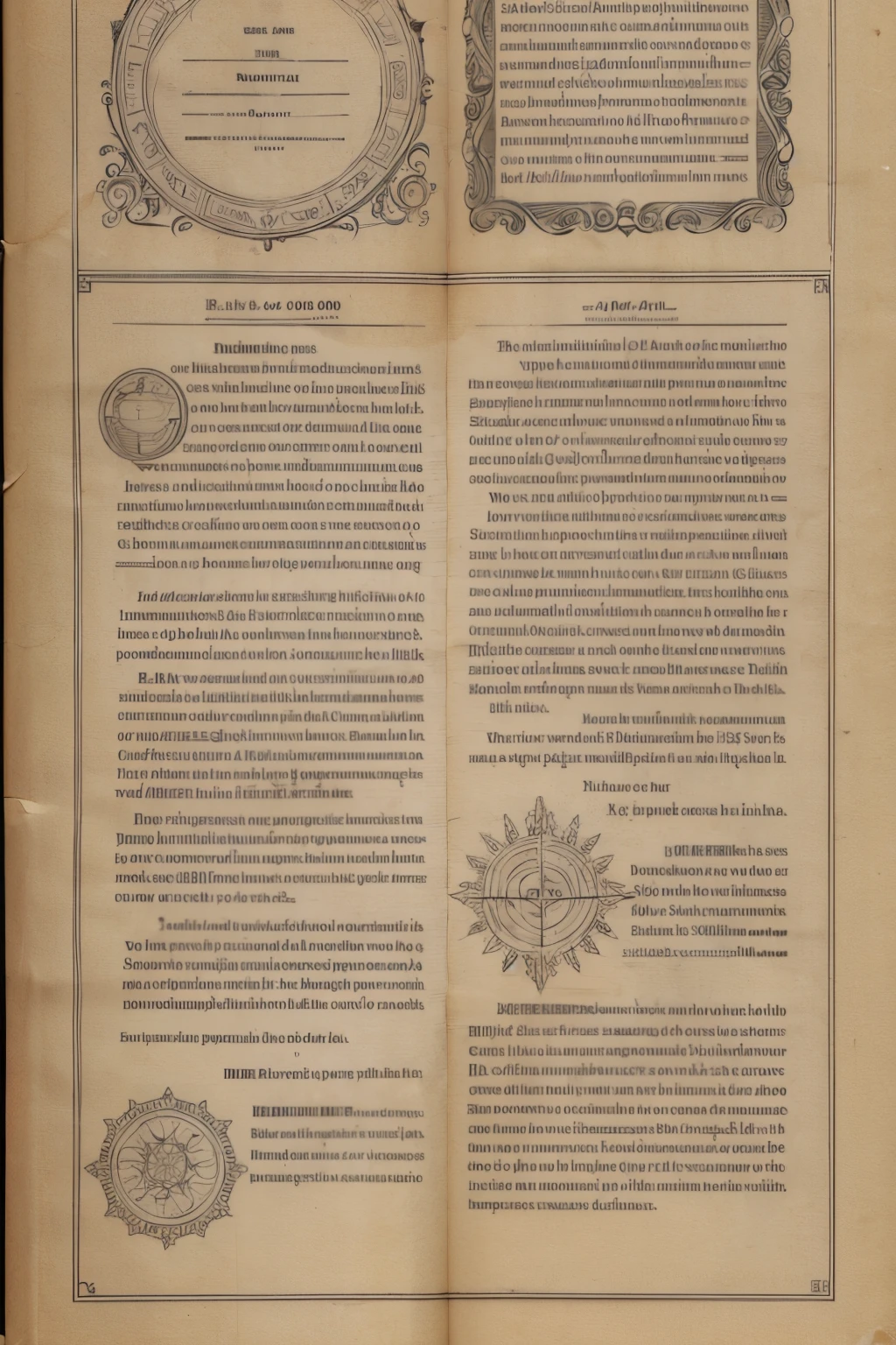 Drawings of fictional scrolls or tablets that contain the thoughts and concepts of the subconscious, as if we were exploring an ancient mental library.