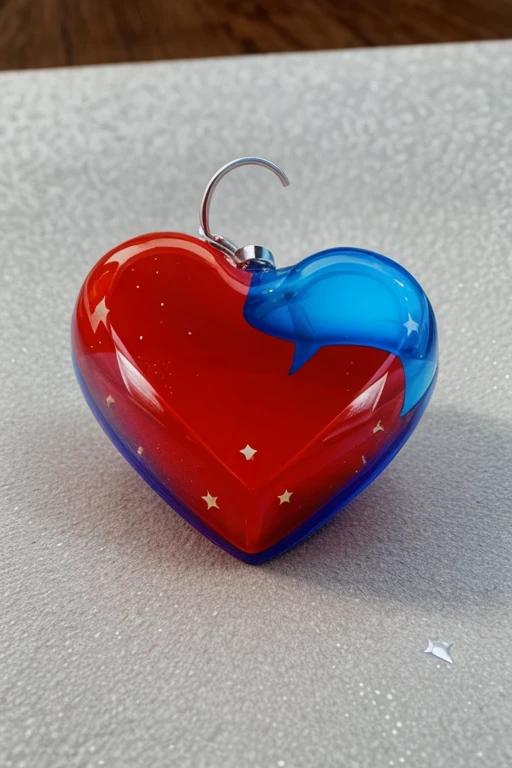 Generate the image of a heart and a star made of epoxy resin