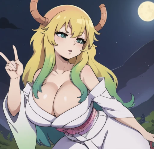 Quetzalcoatl / Lucoa, ojos detallados, cuerpo completo, lindo, sexyrobutts, Japanese Ghost Costume, fantama flotando, noche luna llena, Cleavage Bulge
