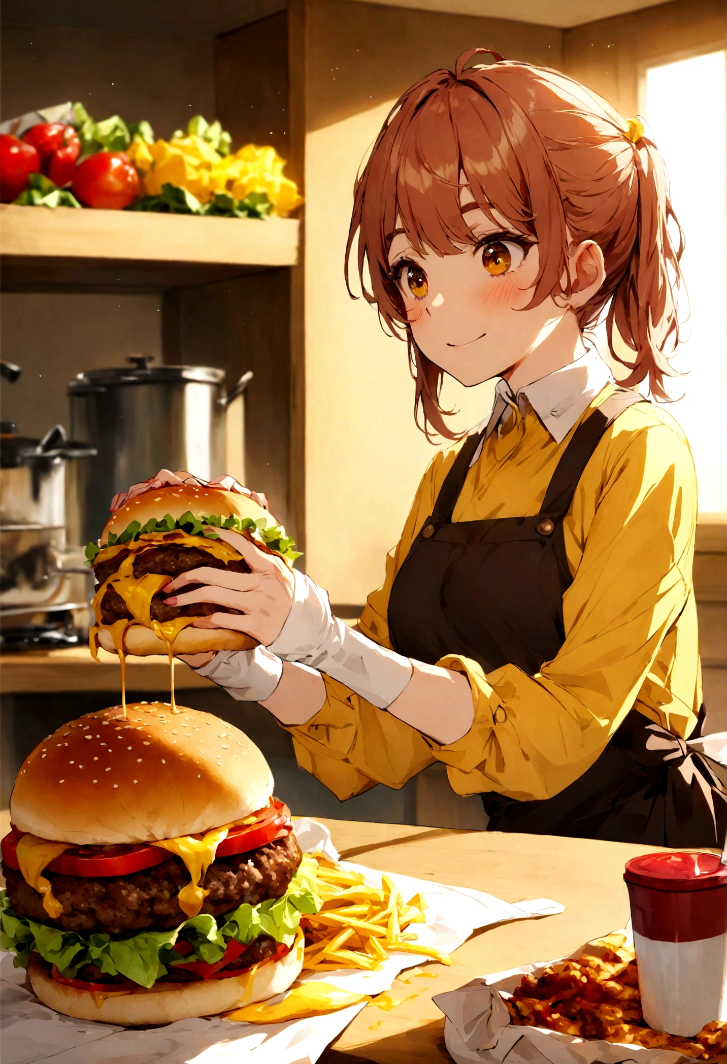 make a burger, don't add melted cheddar cheese