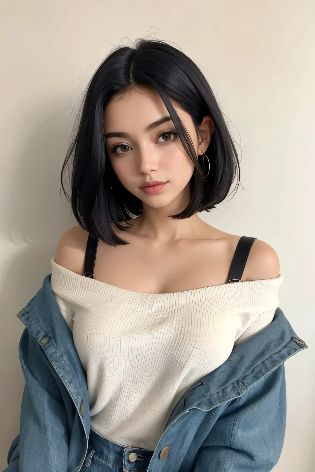 (((Very large )))、17-year-old girl、sexy、Off the shoulder
((Big Breasts))、whole body、(((Holistic Division))),((((Black Bob Hair))))、(Clear),Beauty
