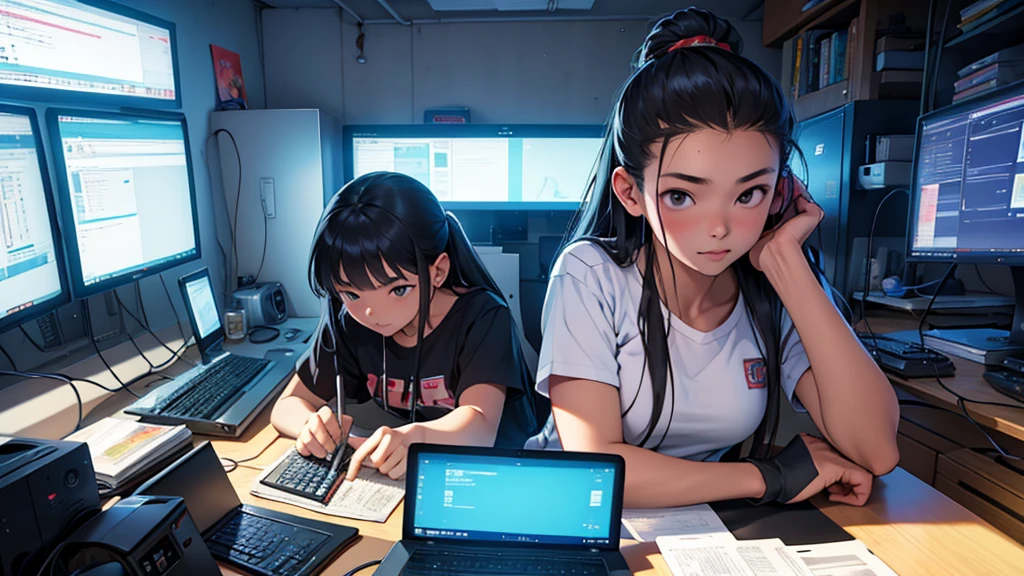 Uma chinesa de , hacker especialista em tecnologia. She is in her cozy and relaxing room