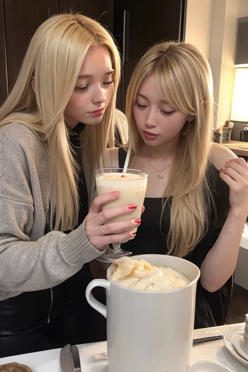 Caucasian、Blonde、Vomit