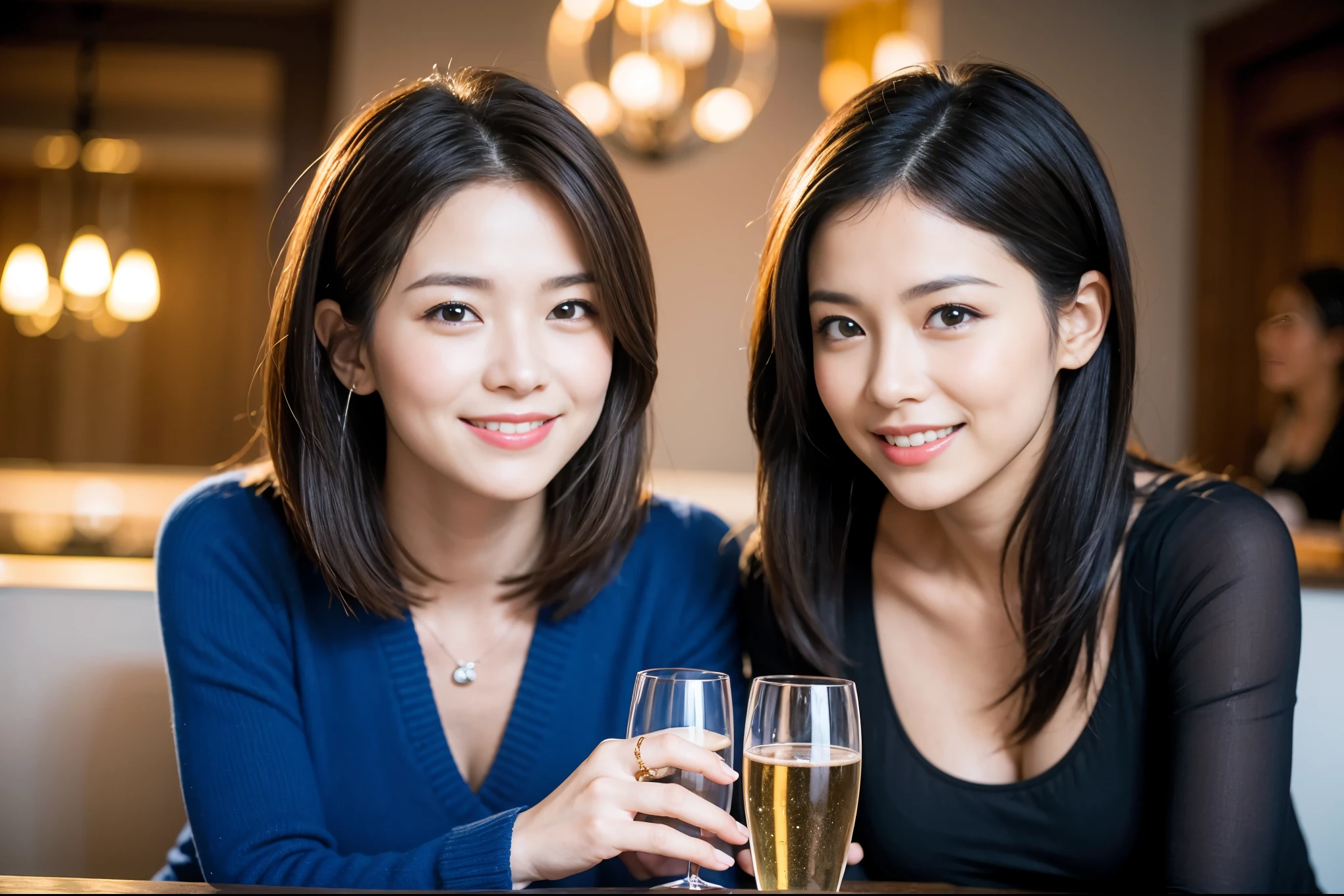 ((highest quality、8k、masterpiece:1.3))、1 male、1 female、石原さとみ似美女Couple、Spouse、Couple、The body is slim、((Bob Hale、Straight hair:1.2)), (Realistic, Intricate details:1.2), テーブルの上のwine glass、Shine light on your face、 Amazing view of the sunset sky and clouds、Amazing mountain views、A bright smile、The wonderfulness of smile、Bright image、The beauty of wine, Beautiful Face, blue eyes, The light shines on your face, Blushing, short hair,Bright Face、 (Age 37), "41 years old, red wine 、Appetizers、Italian food、Wine bottle、Champagne、sparkling wine、Two beauties、Brown Hair、Shortcuts、Long sleeve shirt、dress、Pretty Woman 1, (slimな顔), (The body is slim), (Brown Hair), (Shortcuts), cheeks turn a little red,Attractive beauty、restaurant, In a prominent place (From the waist up) Nova Frog Style, actress, model, Upper Body, White wine, slim, wine glass, 中央に置かれたwine glass, smile, (smile: 1.15), Beautiful fine grain, Depth f/2,saturation, High Contrast, Strong light and shadow,Moist Body:1.5、3D texture、Delicate eyes、Brown Hair、The hair is very shiny、