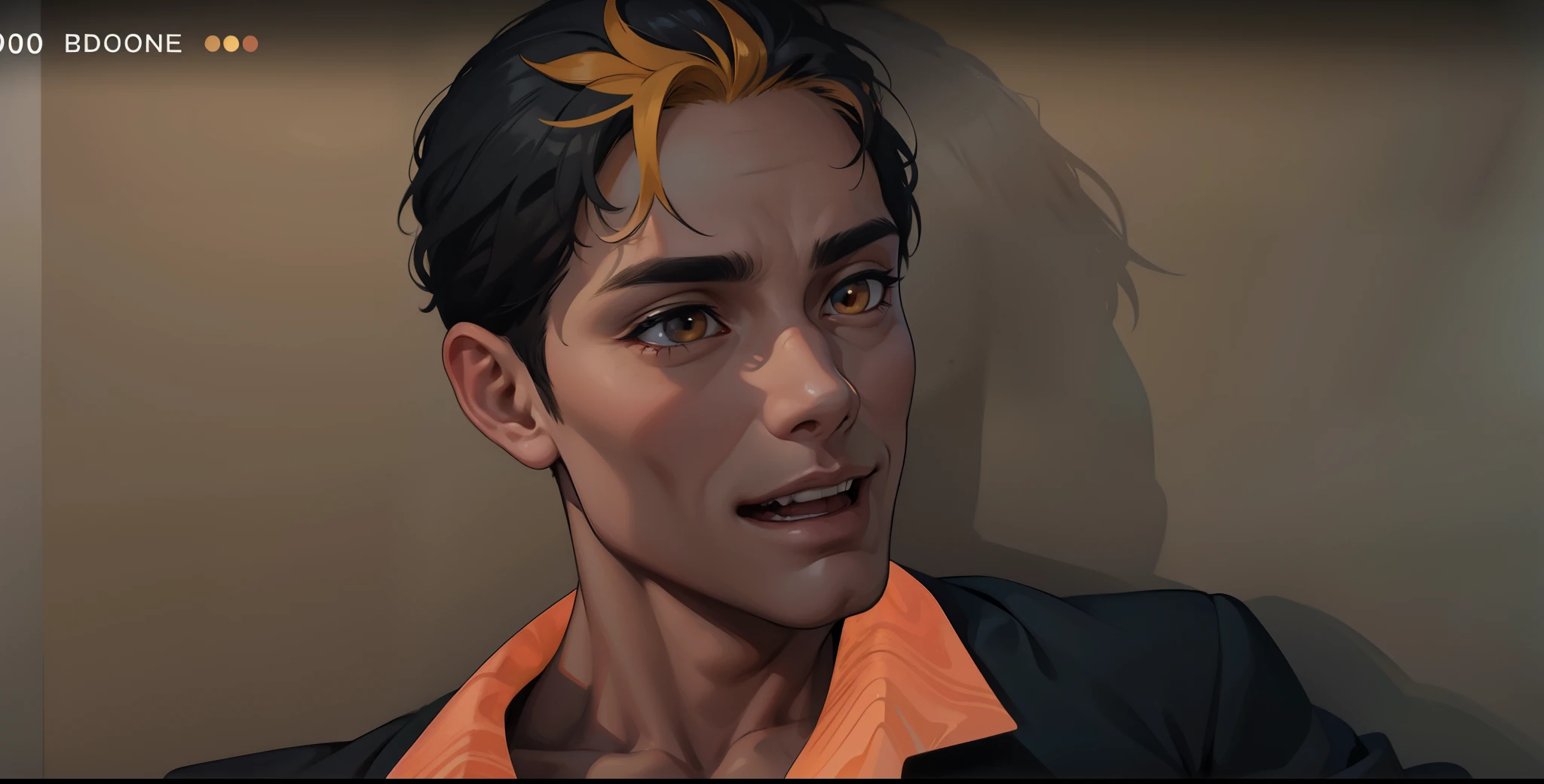 There is an evil man, 30 years old, honey-colored eyes.