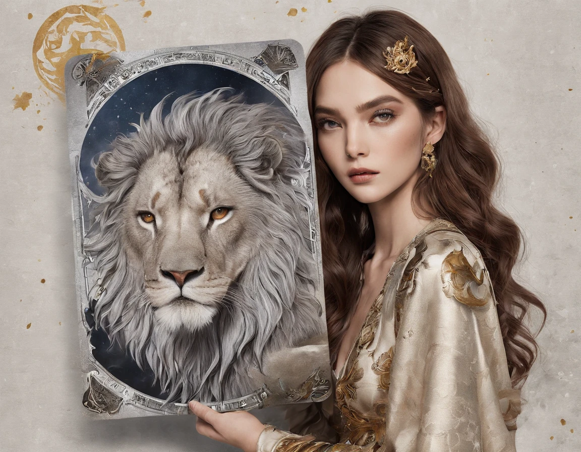 Image of the Strength tarot card、beautiful girl、Lion
