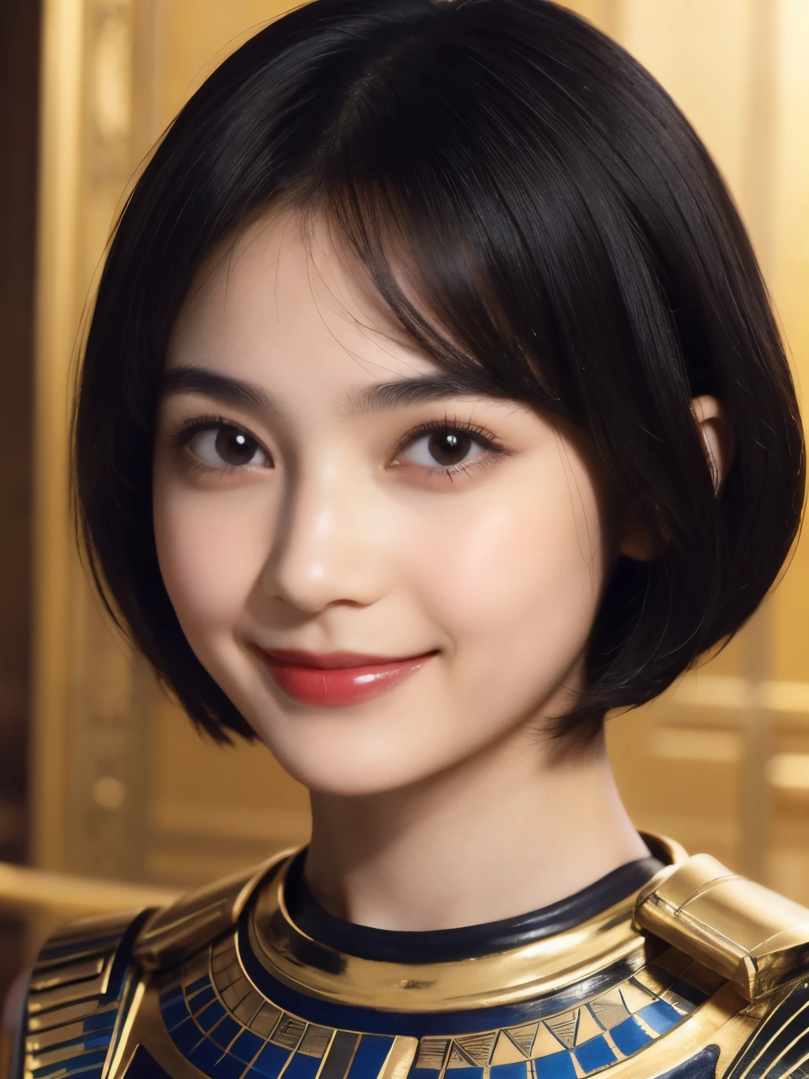 240 20-year-old female, short hair,A kind smile, lipstick, Egyptian civilization