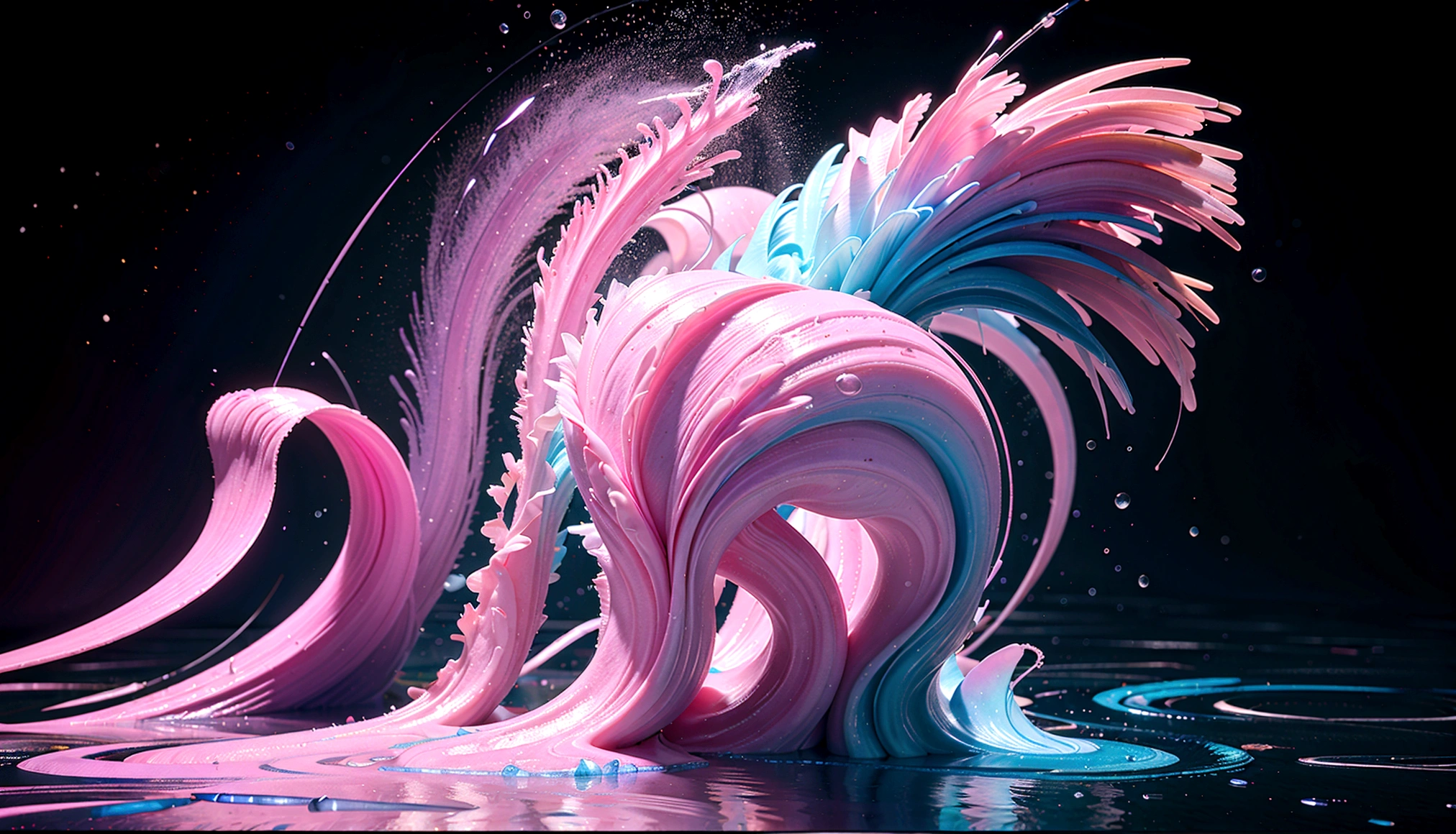 a 3d poster, liquid colors, fluid background, pink design, abstract flow, vibrant colors, pink poster, colorful gradient, ink liquid, 3d wave, fluid colors, vibrant design, flow wave, (best quality,4k,8k,highres,masterpiece:1.2),ultra-detailed,(realistic,photorealistic,photo-realistic:1.37),studio lighting,extreme detail description,professional,vivid colors,bokeh