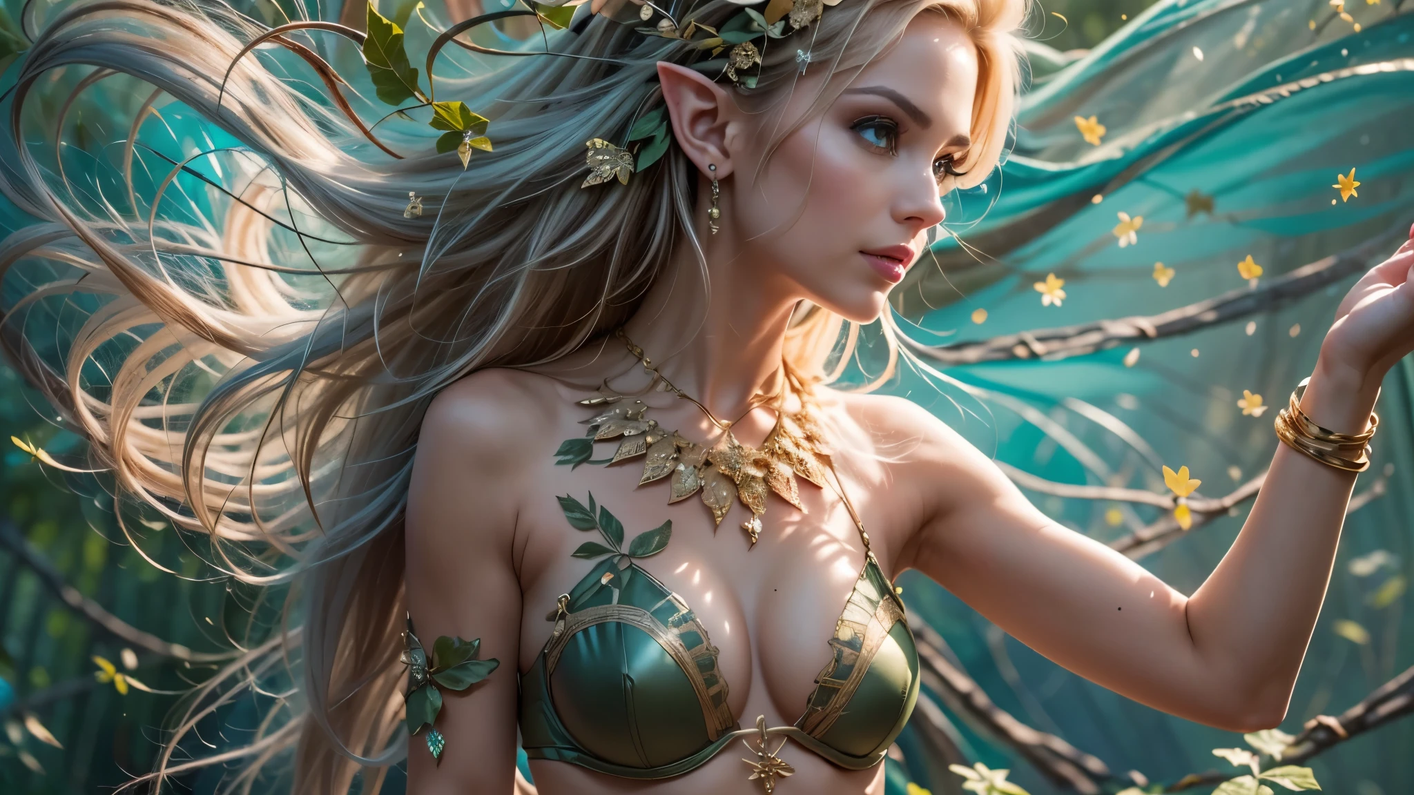 Beautiful faerie woman, elf ear, flying, hovering, floating, centered holographic dragonfly wings, balanced wings, glowing blue eyes, detailed proportional hand, proportional body, firm breast, silk tutu, frank Frazzetta painting style, (Best Quality:1.4), (Ultra-detailed), (extremely detailed CG unified 8k wallpaper), Highly detailed, RAW Photos, Professional Photography, plein air, Illumination, (Super fancy photos:1.4), (Dazzling light), Radiant Photography, depth of fields,