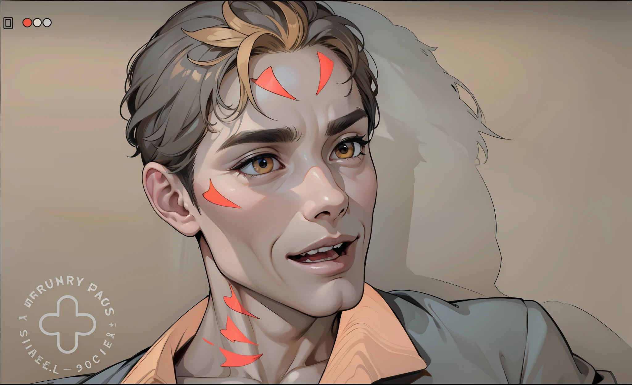 There is an evil man, 30 years old, honey-colored eyes.
