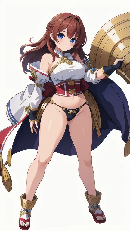 masterpiece, best quality, solo, ((white background)), full body, thong, slave fighter, big glove, standing,
