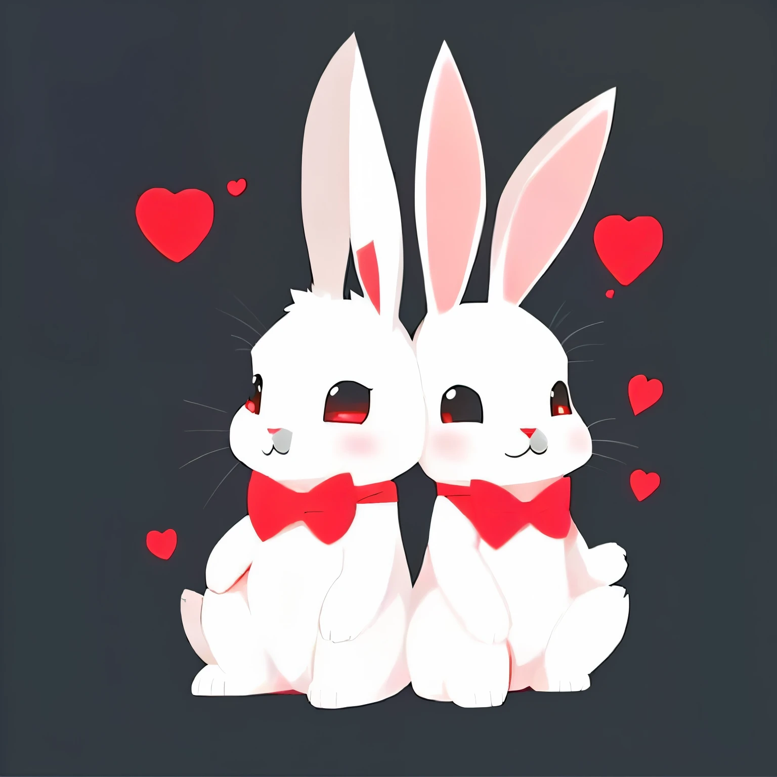 a close up of a white rabbit with a red heart on its nose, white rabbit, rabbit, the white rabbit, playboy bunny, rabbit_bunny, cute anthropomorphic bunny, half bunny, rabbt_character, bunny, anthropomorphic rabbit, electrixbunny, a rabbit full of hope, cute artwork, bunnypunk, rabbits, awesome