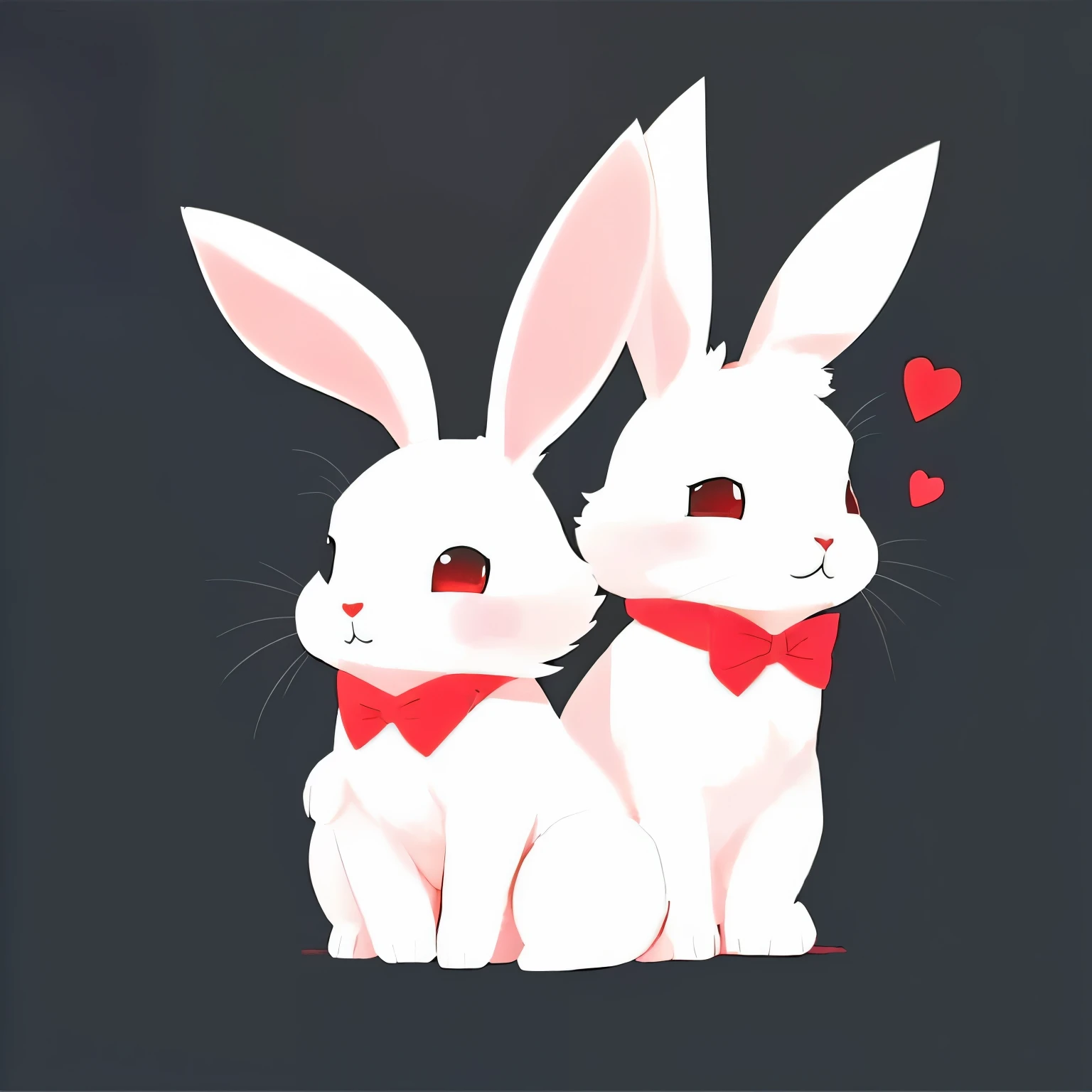 a close up of a white rabbit with a red heart on its nose, white rabbit, rabbit, the white rabbit, playboy bunny, rabbit_bunny, cute anthropomorphic bunny, half bunny, rabbt_character, bunny, anthropomorphic rabbit, electrixbunny, a rabbit full of hope, cute artwork, bunnypunk, rabbits, awesome