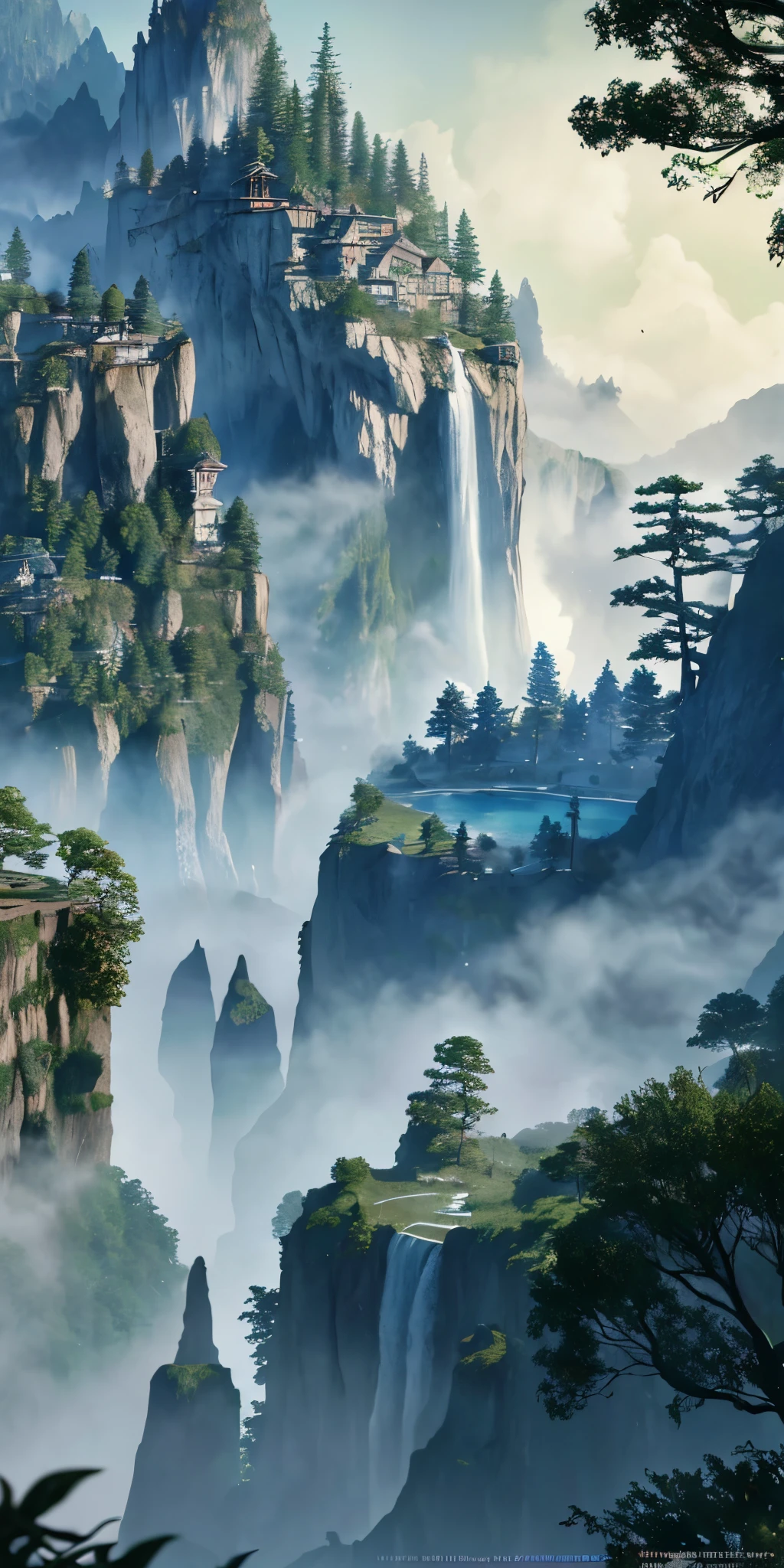 Analog style,ChromaV5,nvinkpunk,(extremely detailed CG unity 8k wallpaper),An image of a majestic river, trees on the sides, tiny waterfall, intense fog ,award winning photography, Chromatic Aberration, Detailed , HDR, Bloom, style by Monet, Pissarro, and Sisley ,trending on ArtStation, trending on CGSociety, art by midjourney