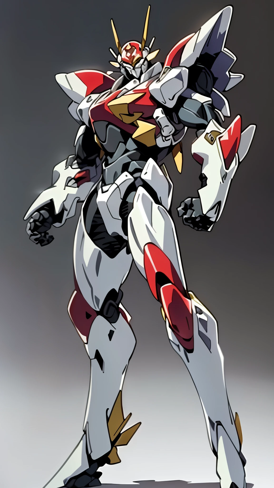 Humanoid Mecha, fully enclosed shoulder guards, matching arm and leg guards, full body, full armor, the design balances heavy with agility, (the color scheme is primarily white with red and blue accents, the concept Inspired by Super robot, organic biotech armor, standing, floating high above the futuristic sci-fi city), exquisite and mature art style, (aura effect, energy, glowing eyes, the armor glows), ((SRS)), metallic, dynamic, dramatic, high definition, best quality, highres, ultra-detailed, ultra-fine painting, extremely delicate, professional, perfect body proportions, anatomically correct, symmetrical face, extremely detailed eyes and face, high quality eyes, creativity, RAW photo, UHD, 32k, Natural light, cinematic lighting, masterpiece-anatomy-perfect, masterpiece:1.5