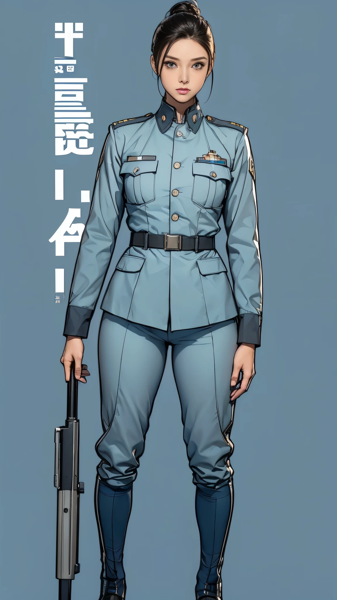 absurdres, 1girl, full body, dieselpunk military uniform, standing in a war room, official art, vivid color, finely detailed, hyper detailed, 8k, high resolution illustration, Masterpiece, best quality, intricate_detail