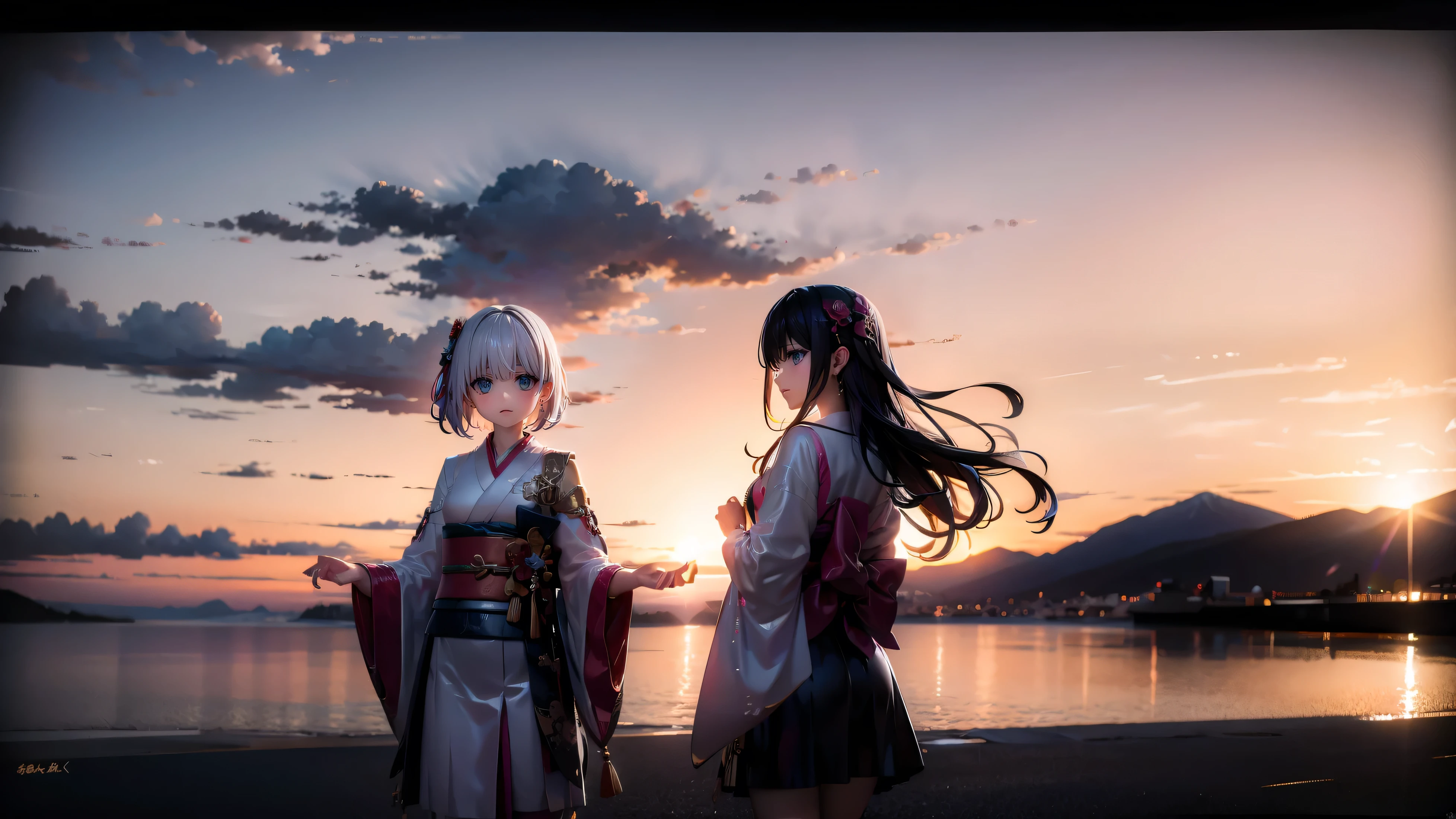 Girl、10 years old、Shrine maiden's kimono