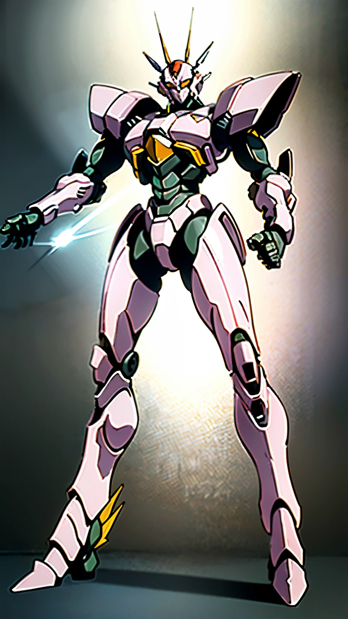Humanoid Mecha, fully enclosed shoulder guards, matching arm and leg guards, full body, full armor, the design balances heavy with agility, (the color scheme is primarily white with red and blue accents, the concept Inspired by Super robot, organic biotech armor, standing, floating high above the futuristic sci-fi city), exquisite and mature art style, (aura effect, energy, glowing eyes, the armor glows), ((SRS)), metallic, dynamic, dramatic, high definition, best quality, highres, ultra-detailed, ultra-fine painting, extremely delicate, professional, perfect body proportions, anatomically correct, symmetrical face, extremely detailed eyes and face, high quality eyes, creativity, RAW photo, UHD, 32k, Natural light, cinematic lighting, masterpiece-anatomy-perfect, masterpiece:1.5