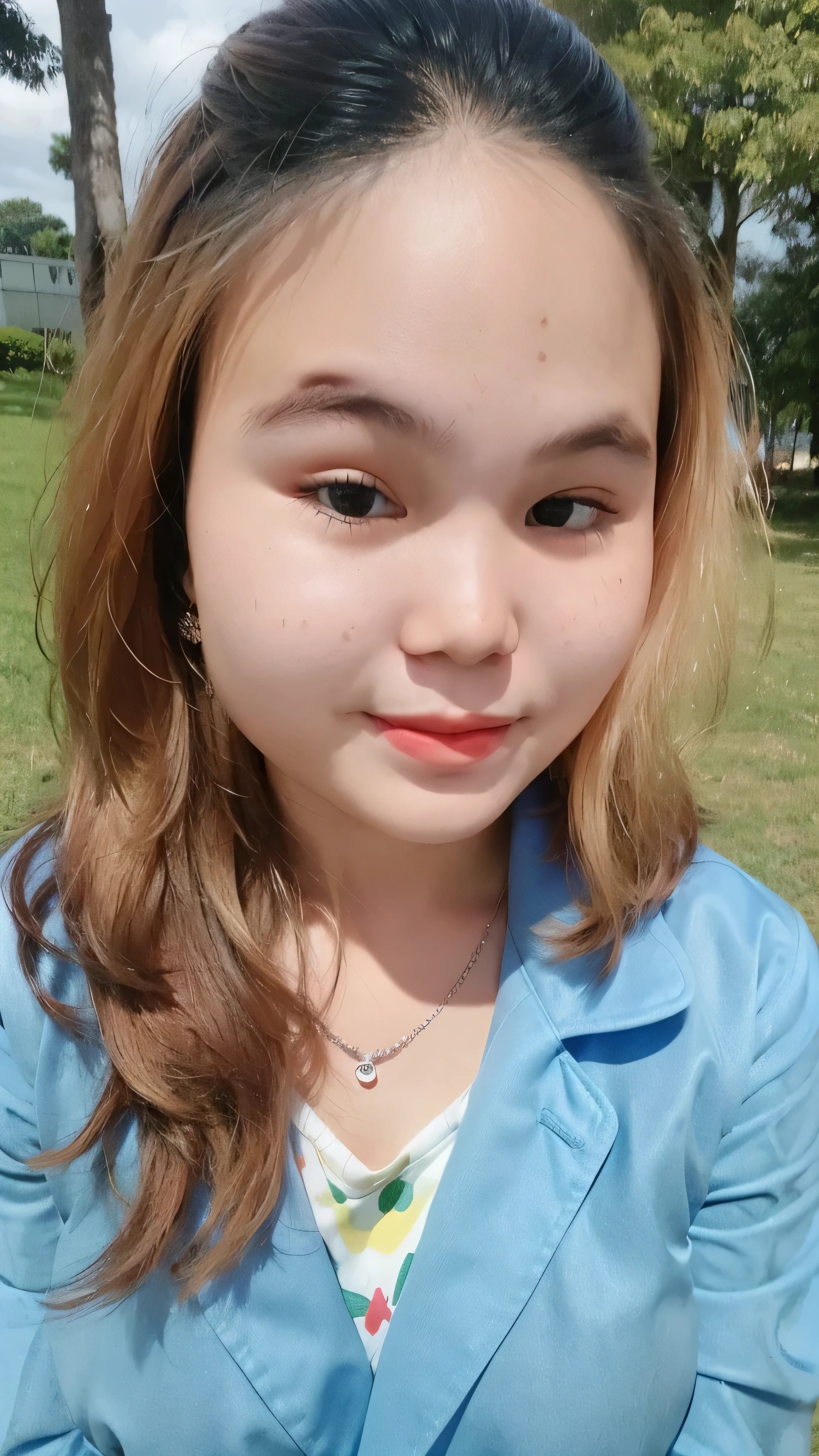 (super highest quality:1.3) (very realistic, Photoreal:1.3), (sharp focus:1.3), (Realistic and very high quality:1.3). (high resolution/High resolution:1.3), very delicate and beautiful, soft light, (brown hair, Shoulder-length straight bob hair sways in the wind), beautiful detailed girl, highly detailed eyes and face, beautifully detailed nose, thin and beautiful eyes, 1 girl, Pure beauty, cute, young, (smaller and flat chest), realistic face, realistic body, beautiful thigh, open jacket only, shorts jeans, cherry blossom background