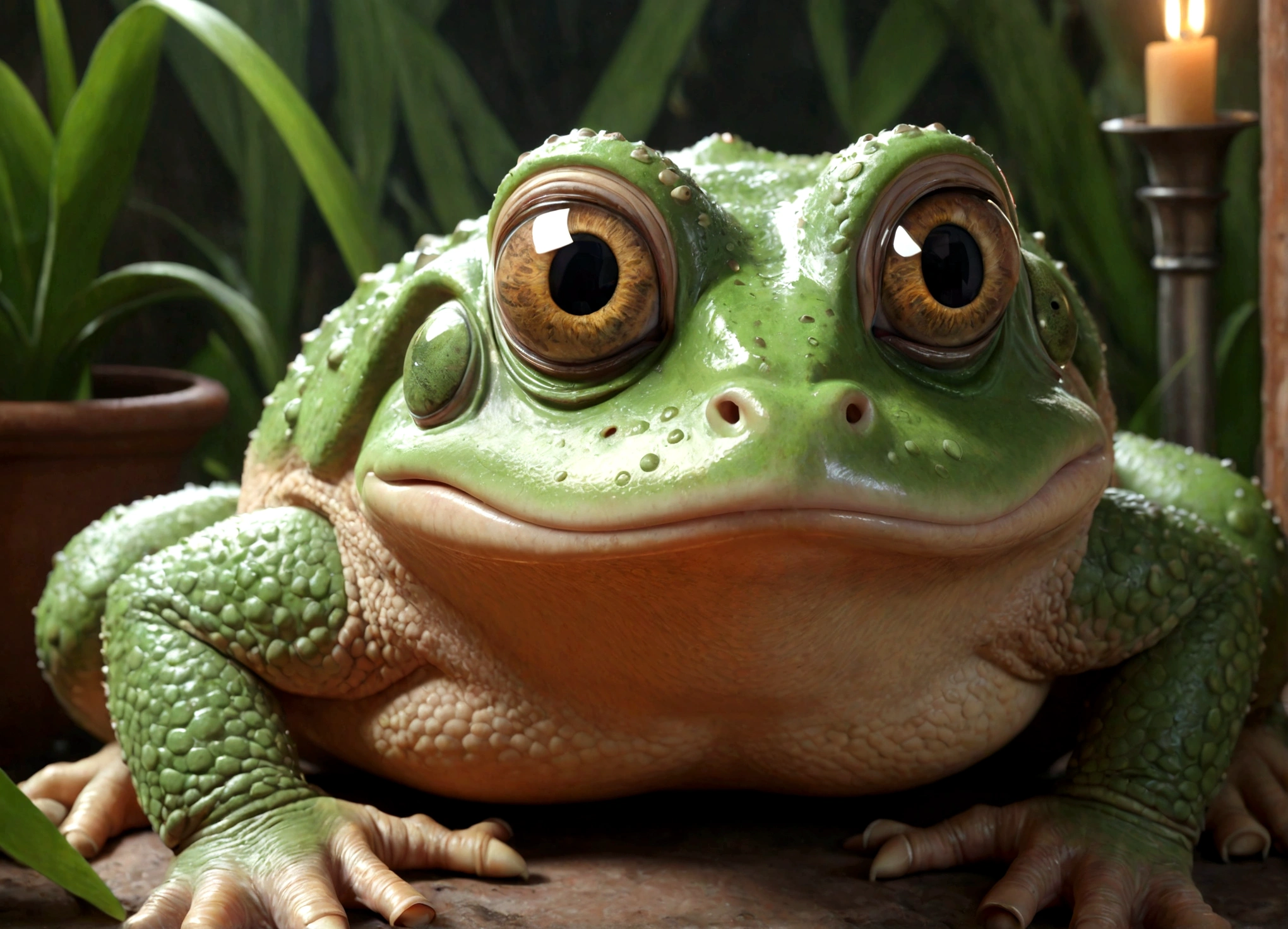 giant evil toads from outer space,1girl,beautiful detailed eyes,beautiful detailed lips,extremely detailed eyes and face,longeyelashes,scared expression,retro 50s hairstyle,retro 50s clothing,tight skimpy clothes,horror,vore,sexy,titillation,(best quality,4k,8k,highres,masterpiece:1.2),ultra-detailed,(realistic,photorealistic,photo-realistic:1.37),concept art,dramatic lighting,vivid colors
