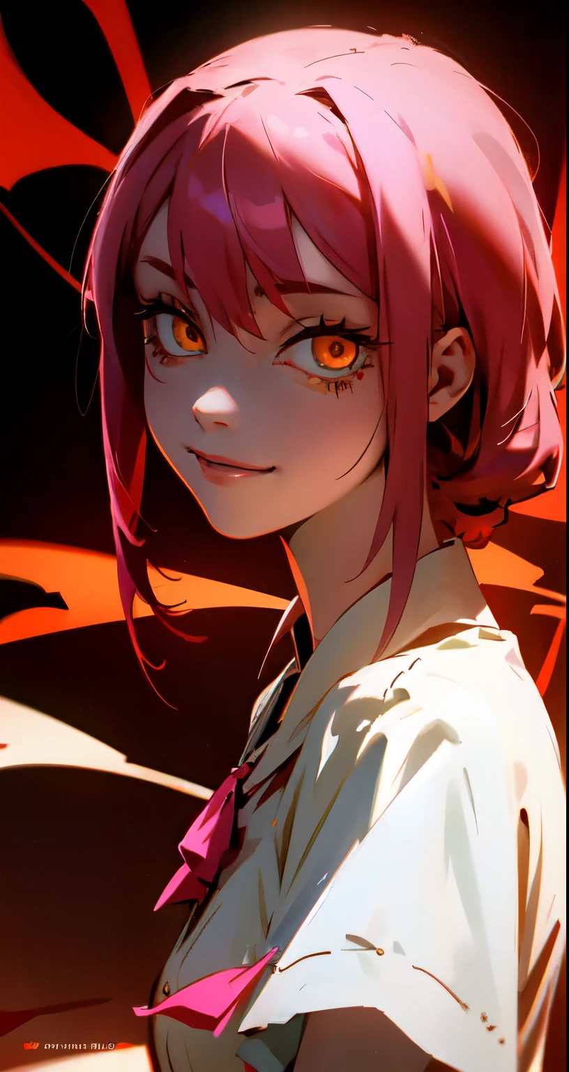 Chica de anime,, sarcastic smile,ojos rojos brillantes,los dientes, Arte detallado del anime digital, Yandere intrincado, Camisa negra, corbata roja, perfil,Gapmoe Yandere, Dientes babeantes descubiertos, yandere, Arte de anime limpio y meticuloso, Gapmoe Yandere Grimdark, Arte detallado del anime, por Kamagurka, Cara de anime enojada altamente detallada, Retrato Gapmoe Yandere Grimdark, horror!! Altamente detallado
