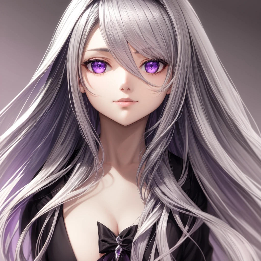 masterpiece, highest quality, One girl, Elaina_(May_no_gossip), Silver Hair, Purple eyes, Long Hair,