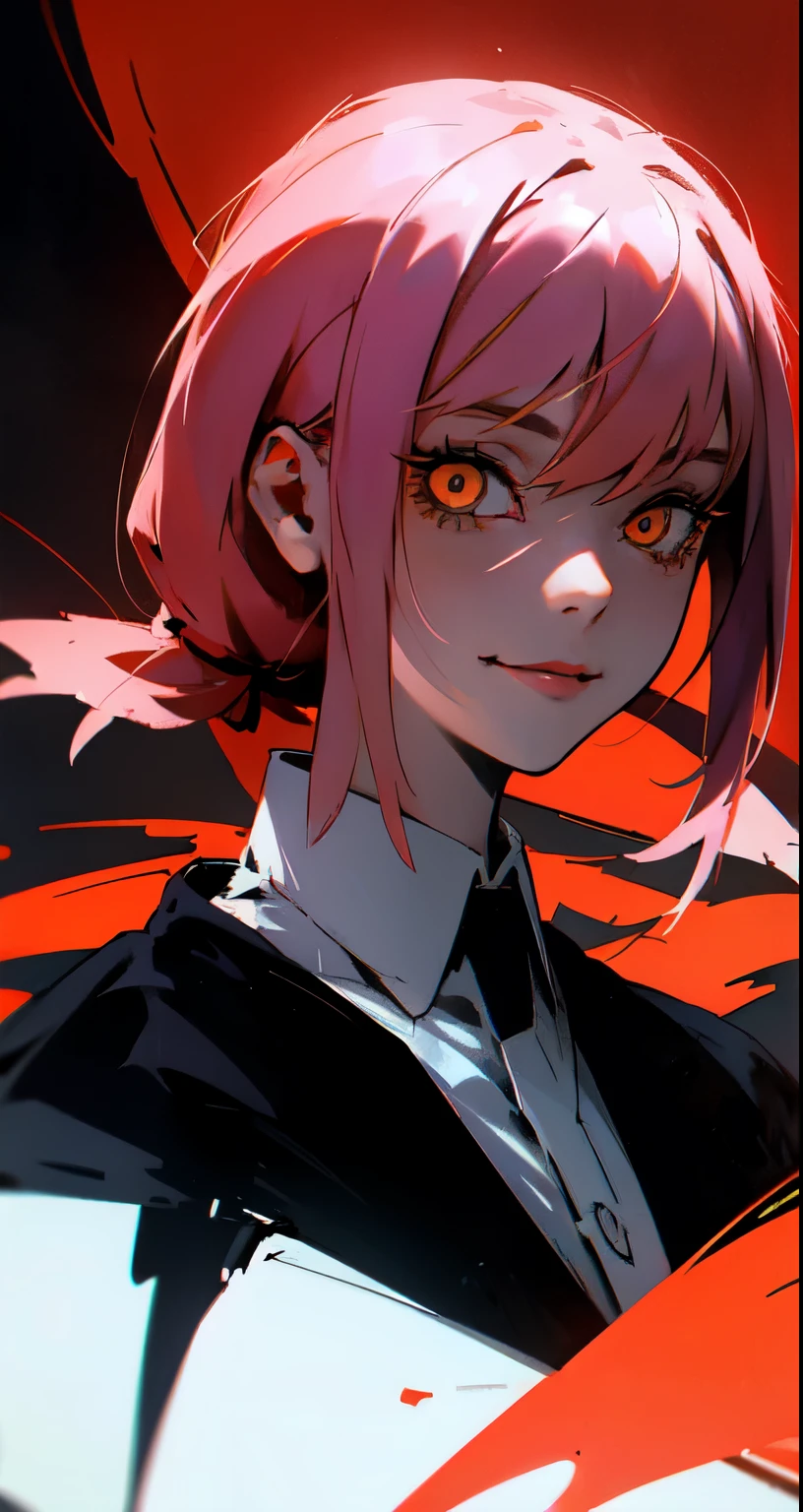 Chica de anime,sarcastic smile,ojos rojos brillantes,los dientes, Arte detallado del anime digital, Yandere intrincado, Camisa negra, corbata roja, perfil,Gapmoe Yandere, Dientes babeantes descubiertos, yandere, Arte de anime limpio y meticuloso, Gapmoe Yandere Grimdark, Arte detallado del anime, por Kamagurka, Cara de anime enojada altamente detallada, Retrato Gapmoe Yandere Grimdark, horror!! Altamente detallado,de perfil
