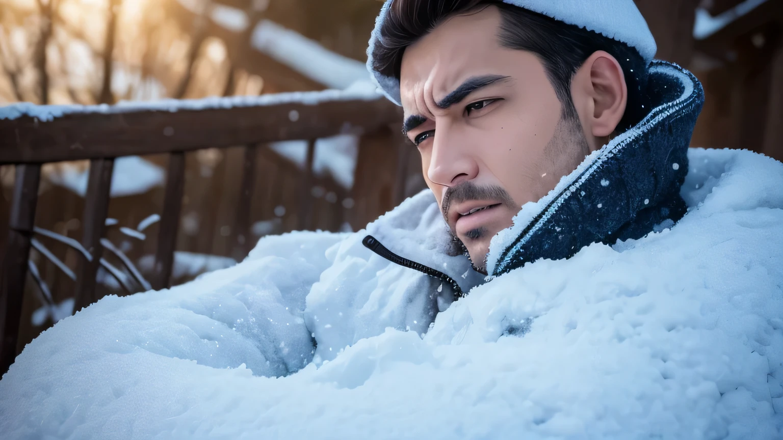 a man feeling extremely freezing