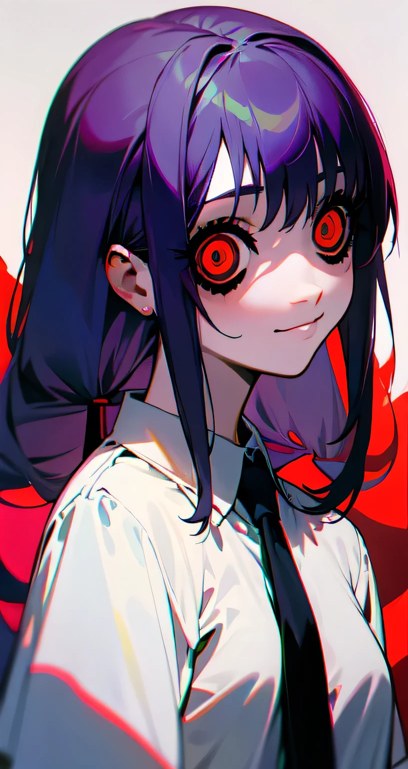 Chica de anime,sarcastic smile,ojos rojos brillantes,los dientes, Arte detallado del anime digital, Yandere intrincado, Camisa negra, corbata roja, perfil,Gapmoe Yandere, Dientes babeantes descubiertos, yandere, Arte de anime limpio y meticuloso, Gapmoe Yandere Grimdark, Arte detallado del anime, por Kamagurka, Cara de anime enojada altamente detallada, Retrato Gapmoe Yandere Grimdark, horror!! Altamente detallado,de perfil 