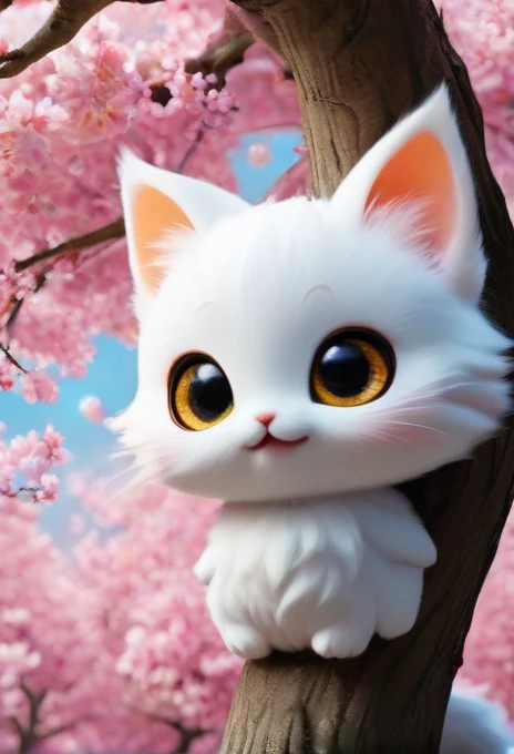 score_9, score_8_superior, score_7_superior, score_6_superior, score_5_superior, score_4_superior,Ultra-high resolution,
Adorable white fluffy cat under a cherry blossom tree、Big eyes
