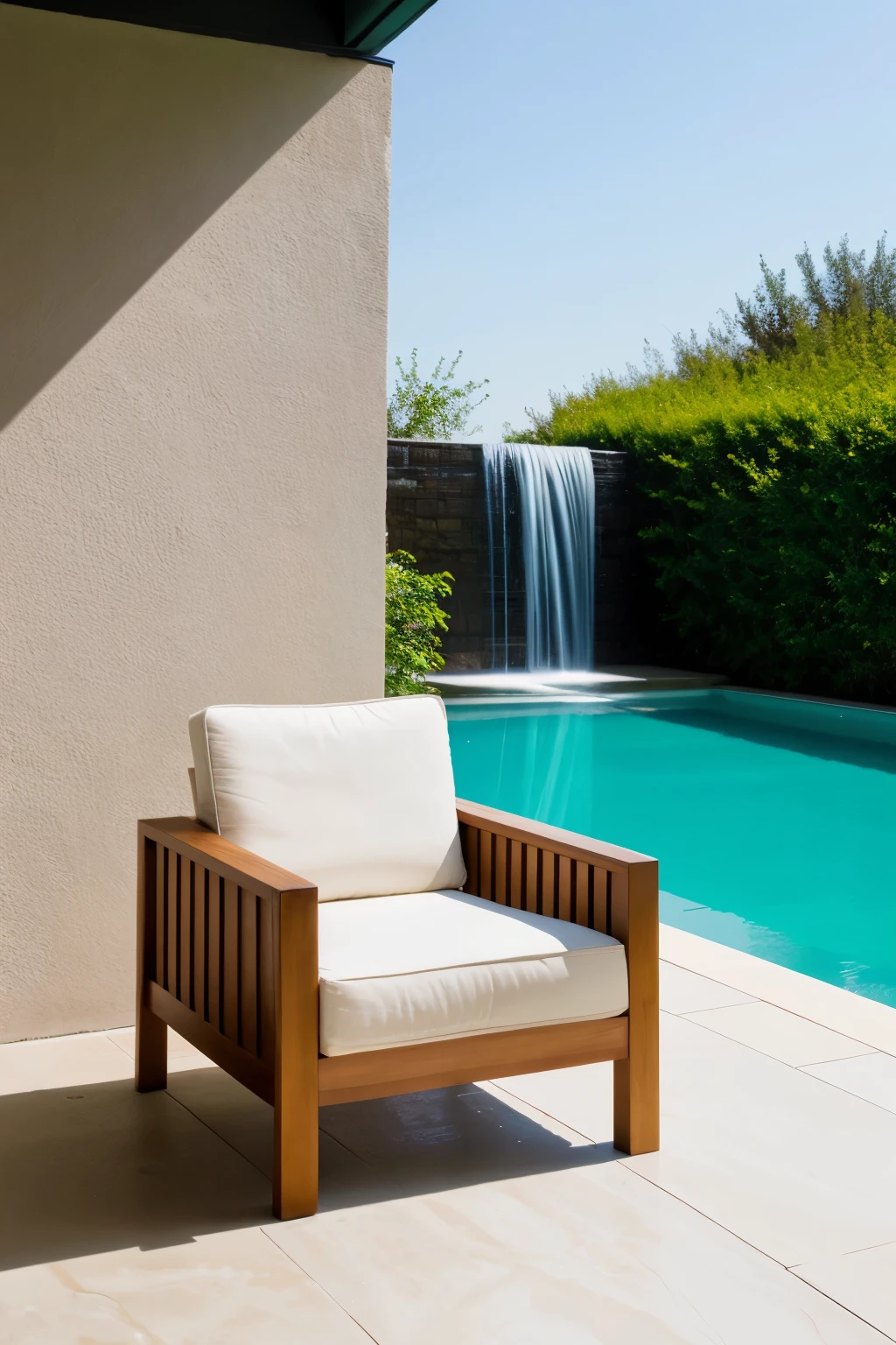 CREATE AN ABSTRACT ARMCHAIR WHICH ITS CONCEPT IS WATER WITH VARIOUS TEXTURES