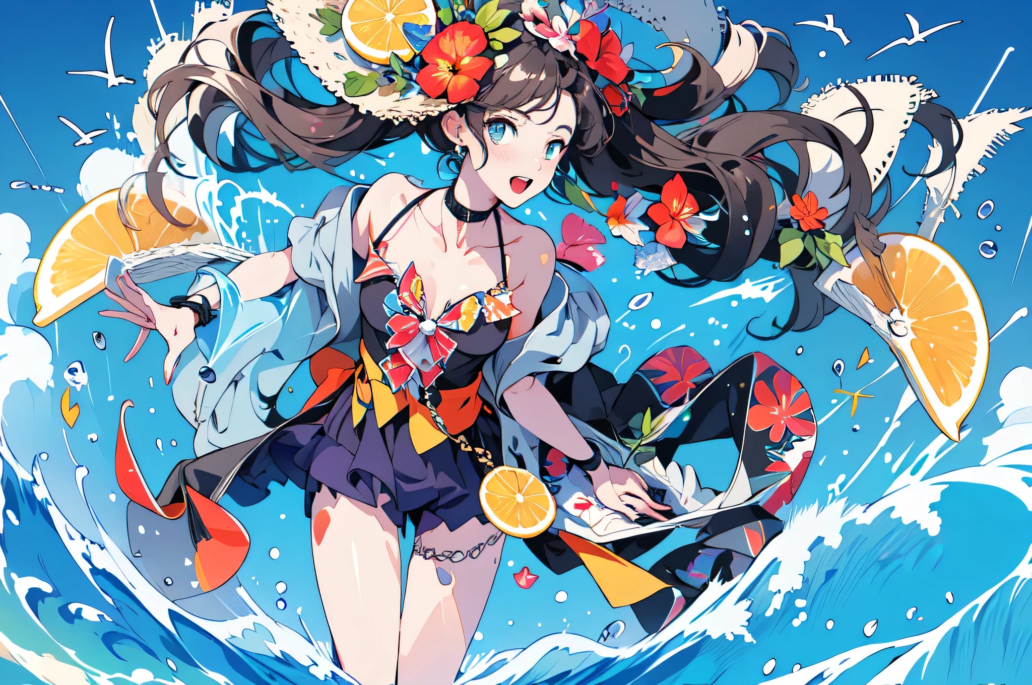 (masterpiece:1.2), best quality,PIXIV,float style,anime,